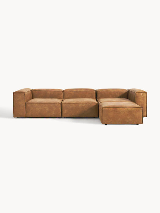 Lennon Modular Leather Sofa (4-seater) with Ottoman (left/right)