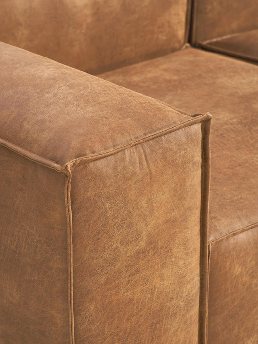Modular Leather Sofa Lennon 4-seater with Ottoman leftright