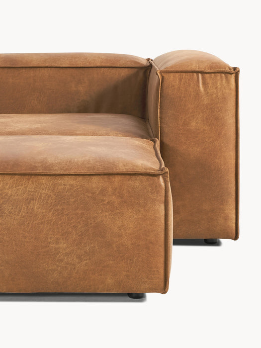 Modular Leather Sofa Lennon 4-seater with Ottoman leftright