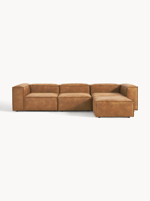 Modular Leather Sofa Lennon 4-seater with Ottoman leftright