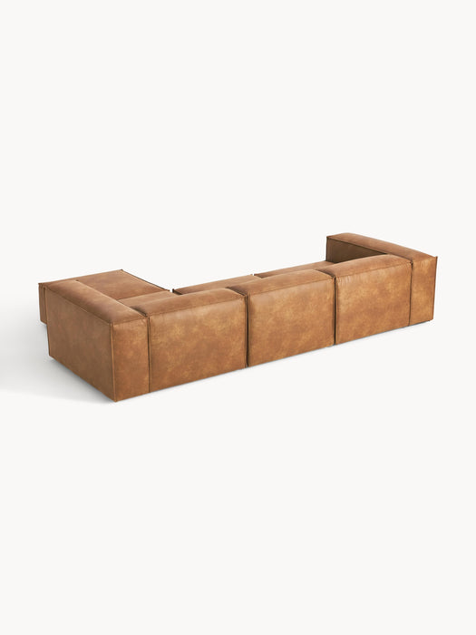 Modular Leather Sofa Lennon 4-seater with Ottoman leftright