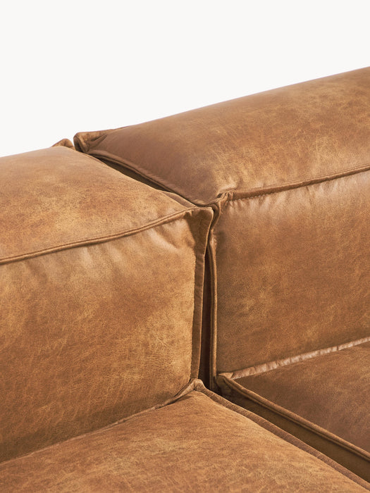 Modular Leather Sofa Lennon 4-seater with Ottoman leftright