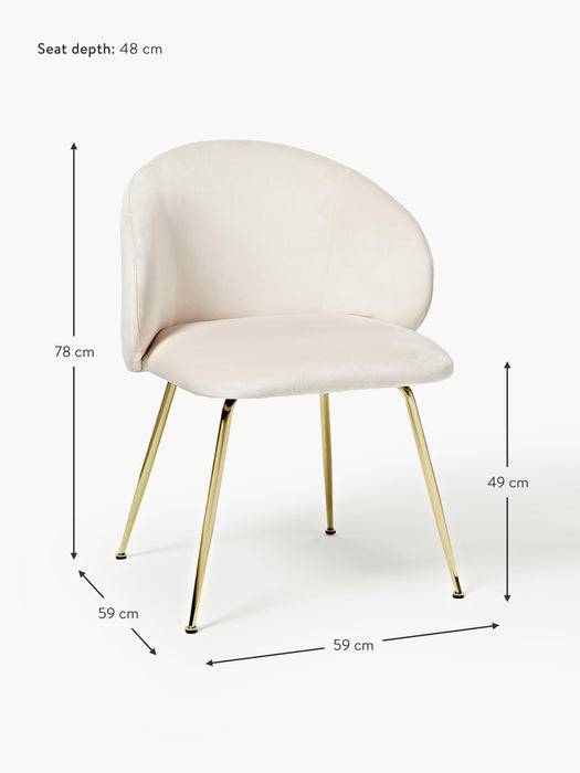 Upholstered Velvet Chairs Luisa Set of 2