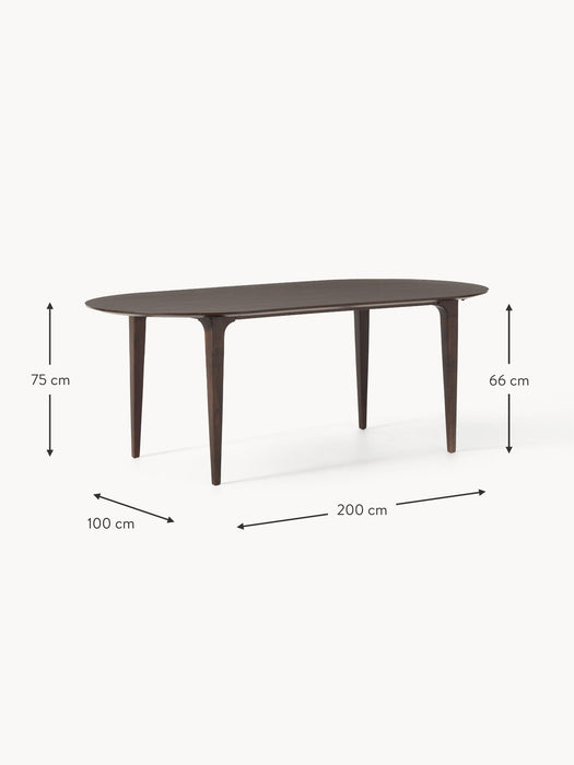 Oval Mango Wood Dining Table Archie 200x100 cm