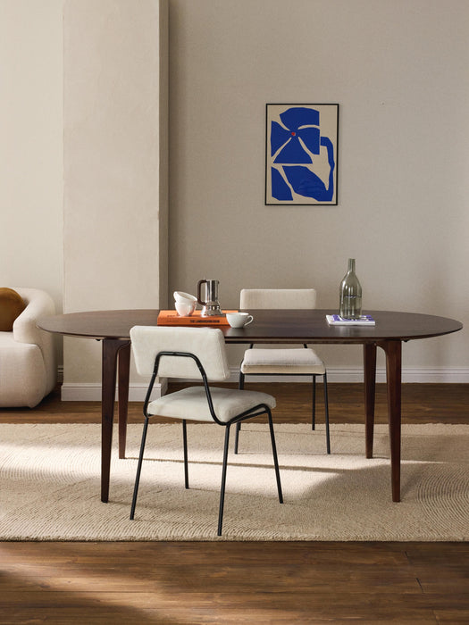 Oval Mango Wood Dining Table Archie 200x100 cm