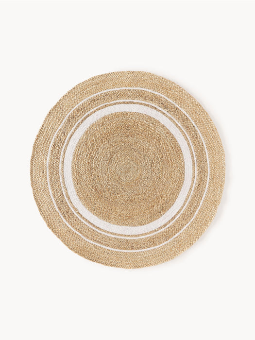 Round Handmade Jute Rug Clover
