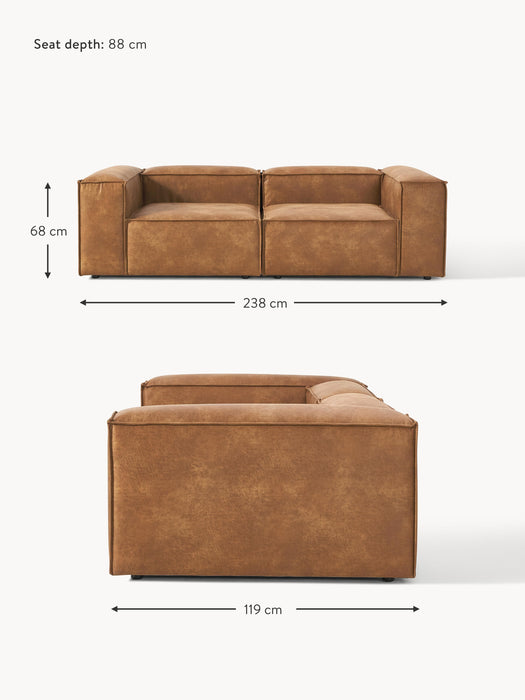 Modular Leather Sofa Lennon 3-seater