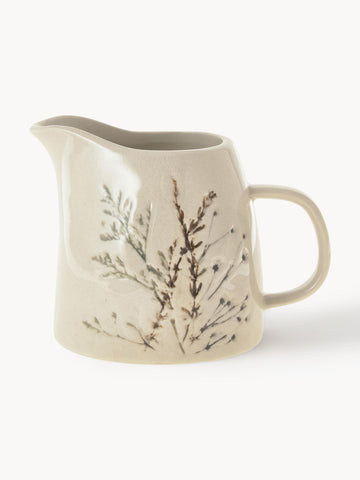 Handmade Milk Jug Bea with Grass Motif