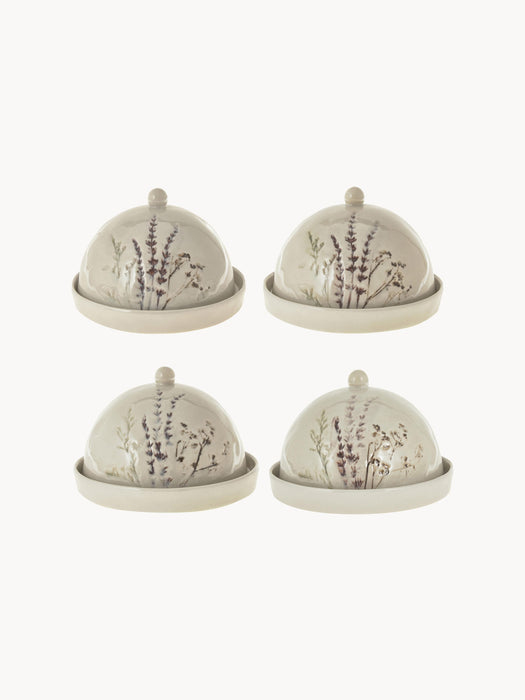 Handmade Butter Dish Bea with Grass Motif