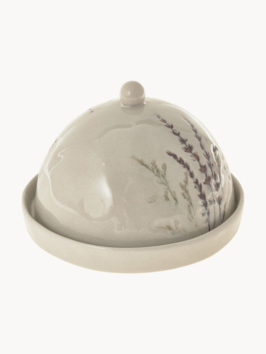 Handmade Butter Dish Bea with Grass Motif