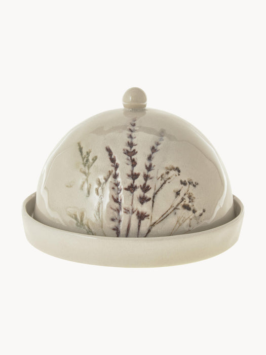 Handmade Butter Dish Bea with Grass Motif