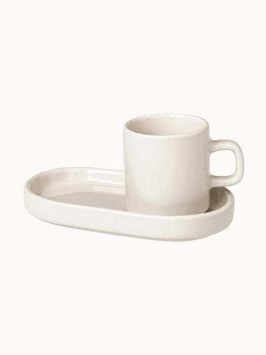 Pilar Espresso Cups with Saucers, Set of 2