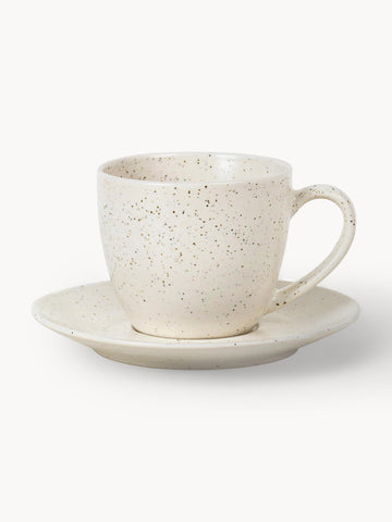 Handmade Coffee Cup Nordic Vanilla with Saucer