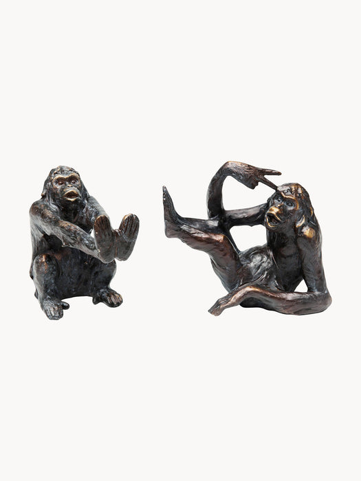Handmade Bookends Monkey Kare, Set of 2