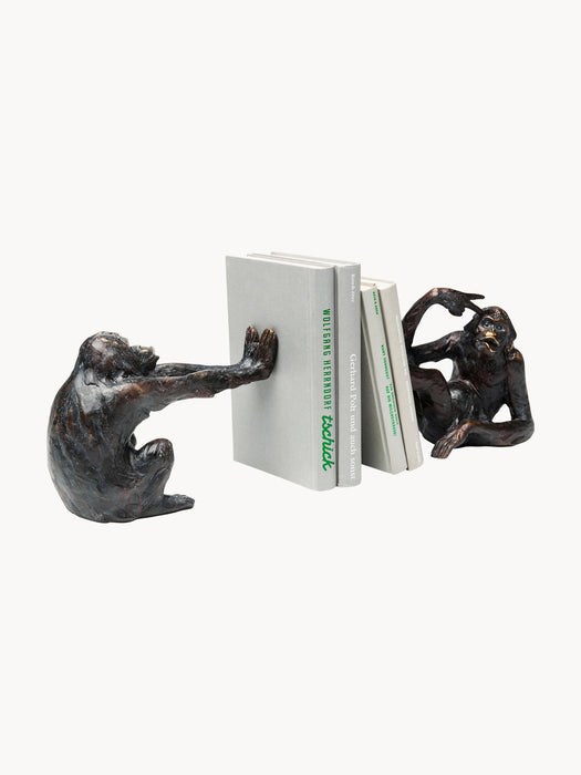 Handmade Bookends Monkey Kare, Set of 2