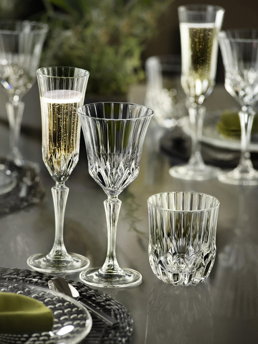 Crystal Champagne Flutes Adagio with Embossed Pattern Set of 6