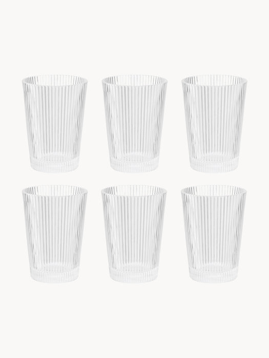 Tumblers Pilastro with Embossed Pattern Set of 6
