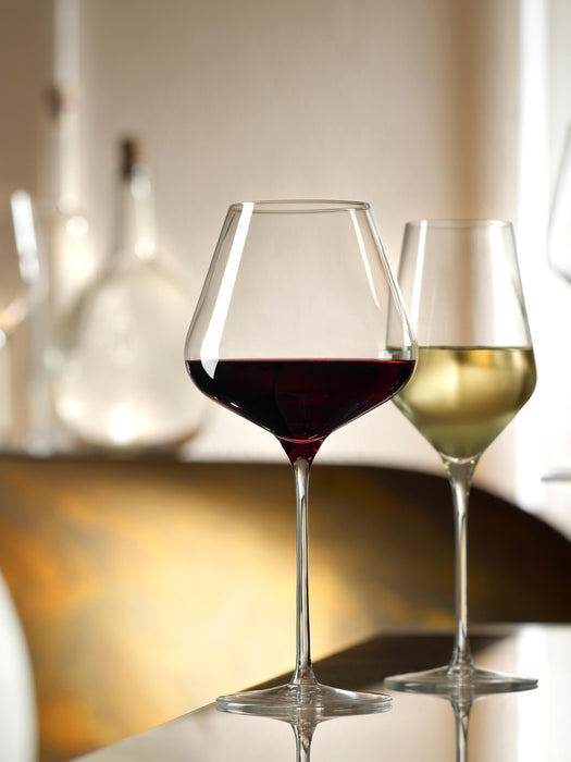 Crystal White Wine Glasses Quadrophil Set of 6