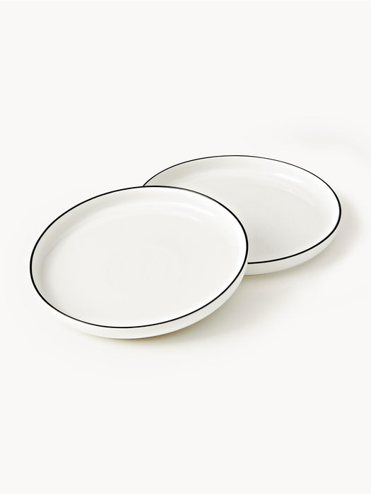 Porcelain Breakfast Plates Facile Set of 2