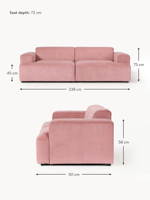 Corduroy Sofa Melva 3-seater
