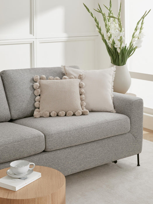 Molly Knitted Cushion Cover with Pompoms