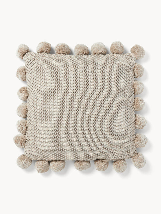Knitted Cushion Cover Molly with Pompoms