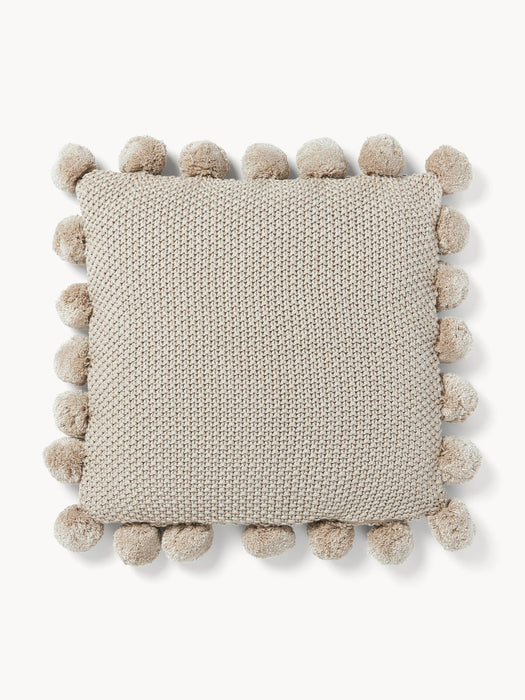 Molly Knitted Cushion Cover with Pompoms