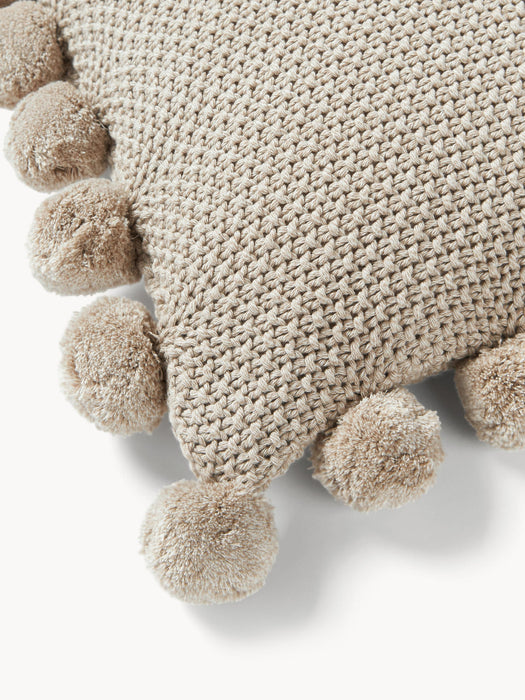 Molly Knitted Cushion Cover with Pompoms