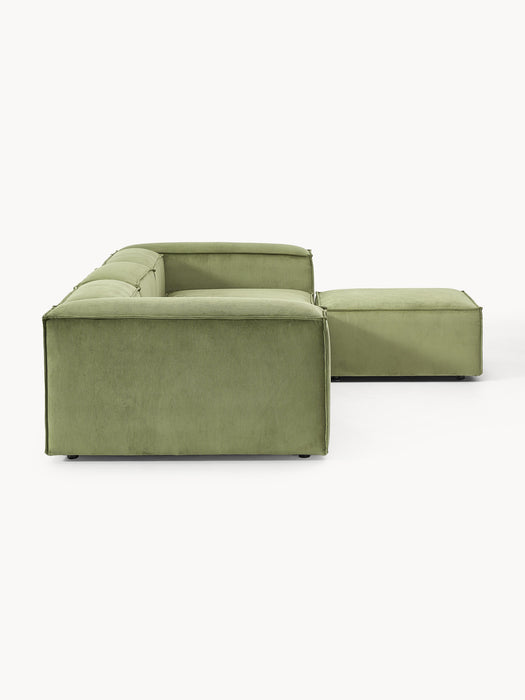 Corduroy Modular Sofa Lennon 4-seater with Ottoman leftright