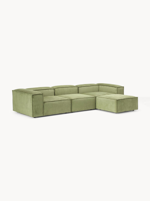 Corduroy Modular Sofa Lennon 4-seater with Ottoman leftright