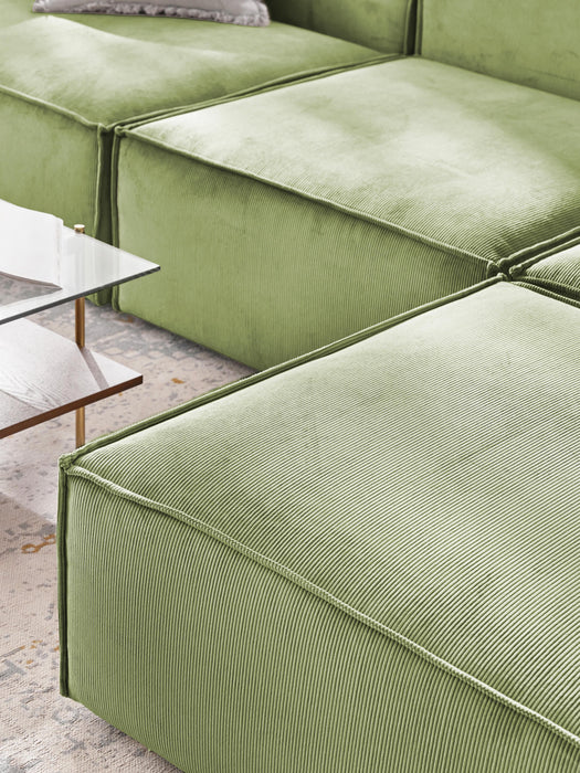Corduroy Modular Sofa Lennon 4-seater with Ottoman leftright