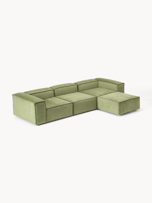 Corduroy Modular Sofa Lennon 4-seater with Ottoman leftright