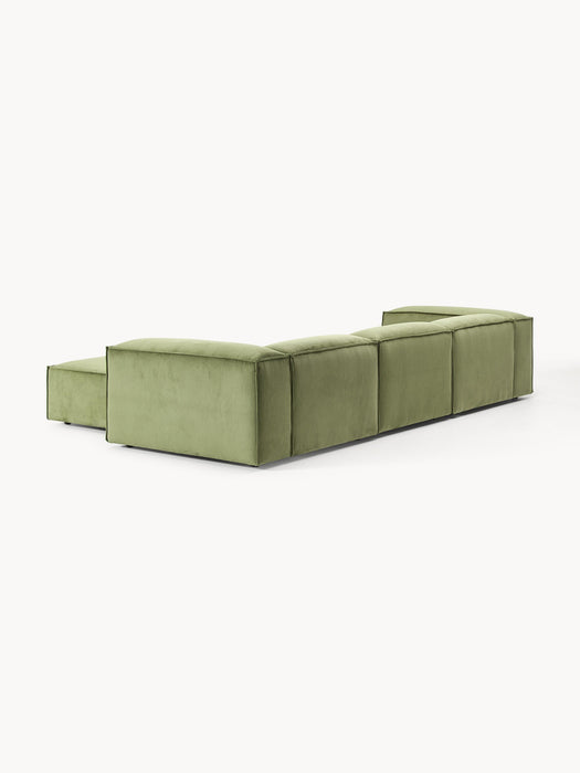 Corduroy Modular Sofa Lennon 4-seater with Ottoman leftright