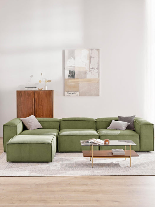 Lennon Corduroy Modular Sofa (4-seater) with Ottoman (left/right)