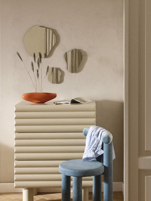 Lia Frameless Wall Mirrors in an Organic Shape, Set of 3