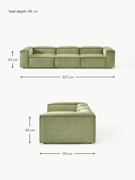 Corduroy Modular Sofa Lennon 4-seater
