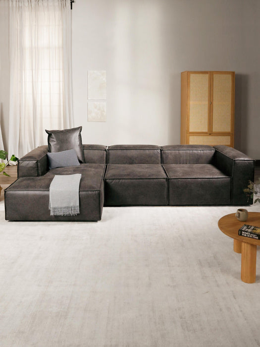 Lennon Modular Leather Corner Sofa (4-seater)