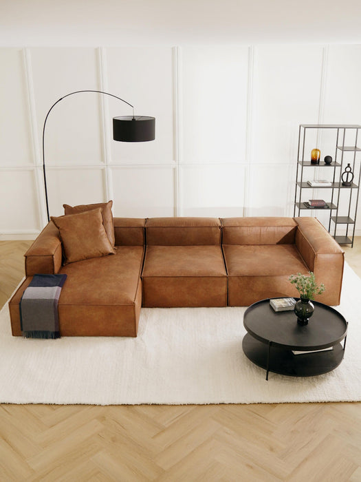Lennon Modular Leather Corner Sofa (4-seater)