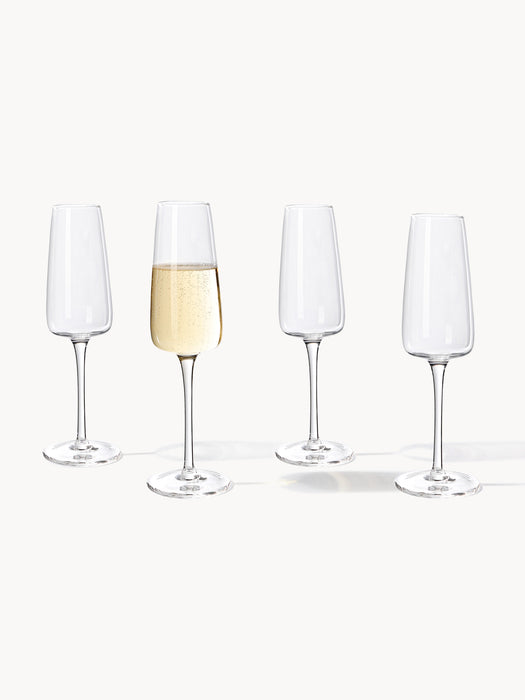 Mouth-Blown Champagne Glasses Ellery Set of 4