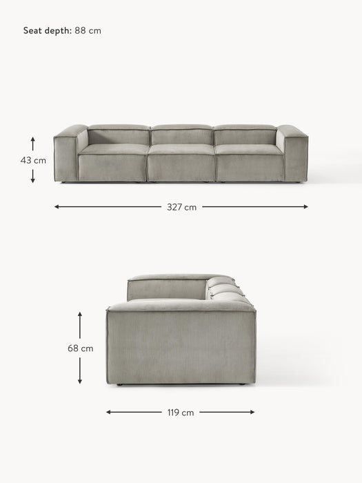 Corduroy Modular Sofa Lennon 4-seater