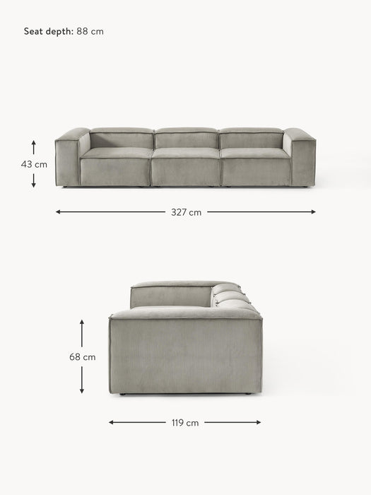 Corduroy Modular Sofa Lennon 4-seater