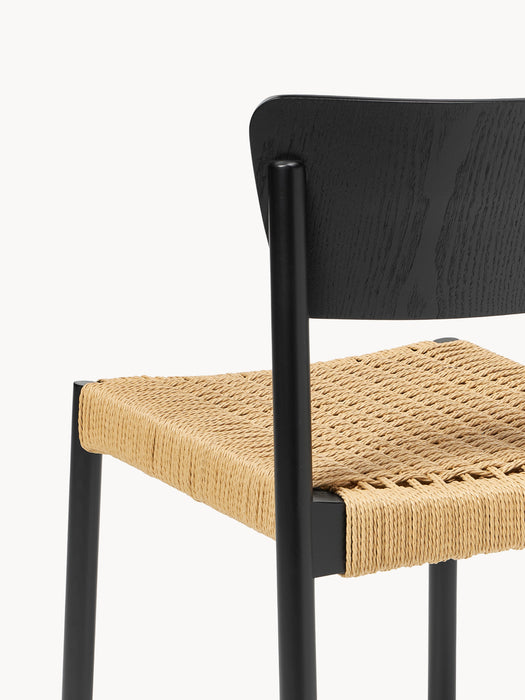 Wooden Dining Chairs Danny with Rattan Seat Set of 2