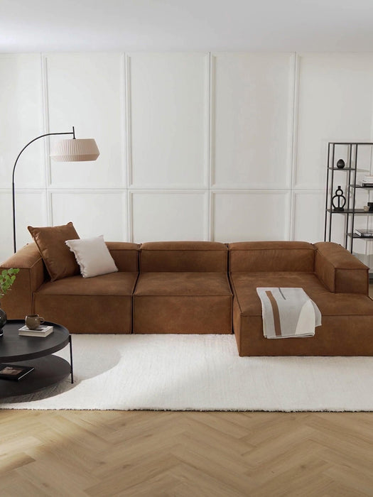 Large Leather Sofa Cushion Lennon 60x60 cm
