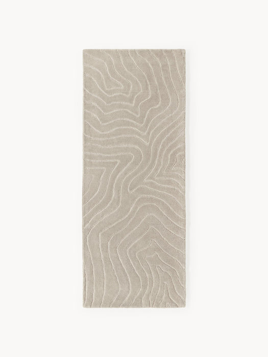 High-Low Wool Runner Aaron Hand-Tufted