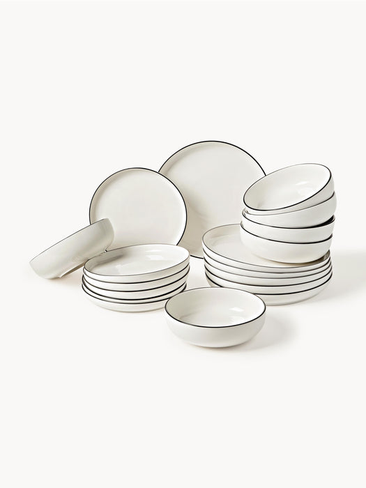 Porcelain Tableware Set Facile 6 People Set of 18
