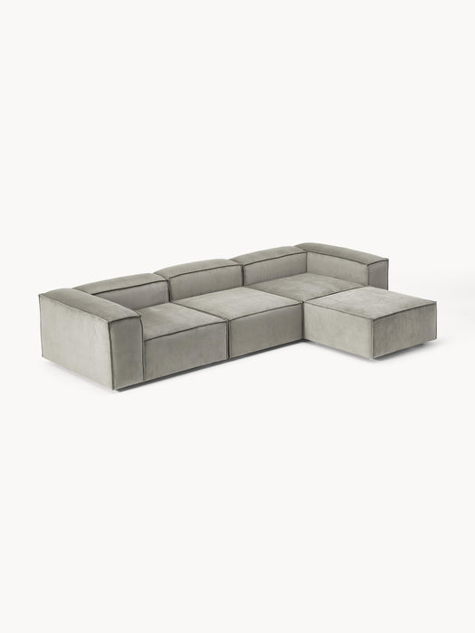 Corduroy Modular Sofa Lennon 4-seater with Ottoman leftright