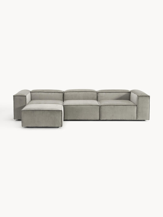 Corduroy Modular Sofa Lennon 4-seater with Ottoman leftright