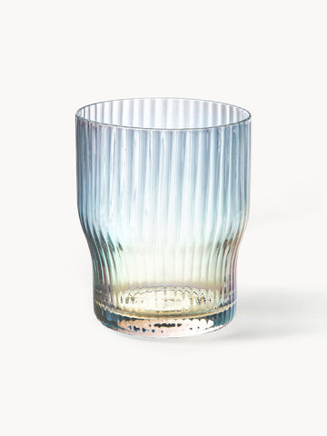 Juno Mouth-Blown Tumblers with a Shimmering Mother of Pearl Finish, Set of 4
