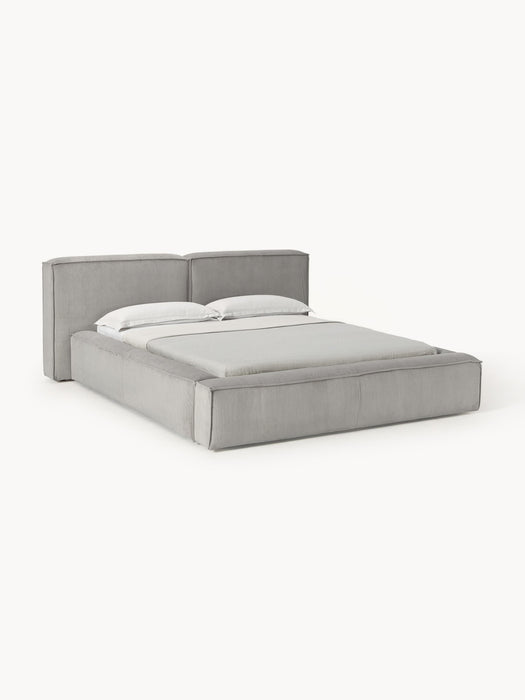 Upholstered Corduroy Bed Lennon with Storage Space