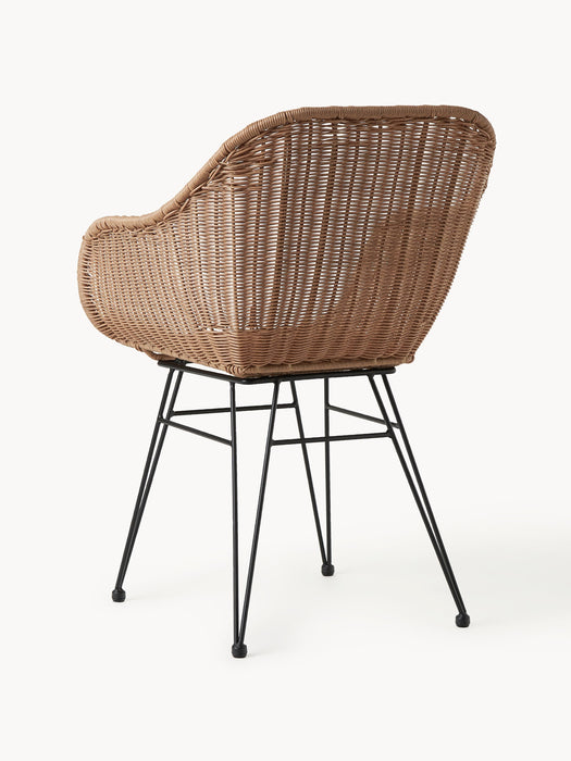 Polyrattan Dining Chairs Costa with Armrests Set of 2